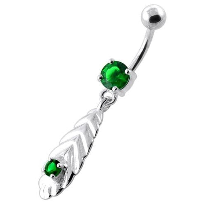 Jeweled Oblong Leaf naval piercing