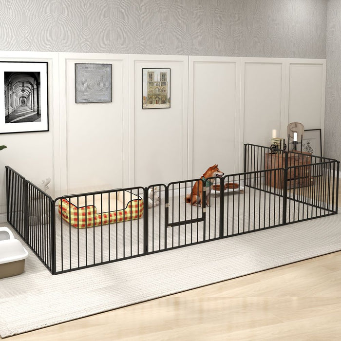 PawHut 60cm 8-Panel Heavy-Duty Dog Playpen - Secure Haven for Small Dogs