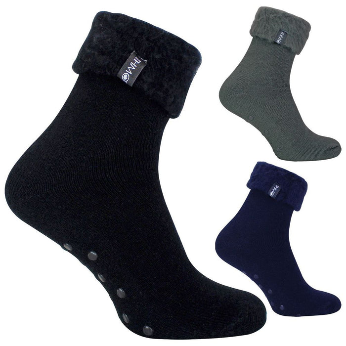 THMO - Mens Plain Slipper Bed Socks