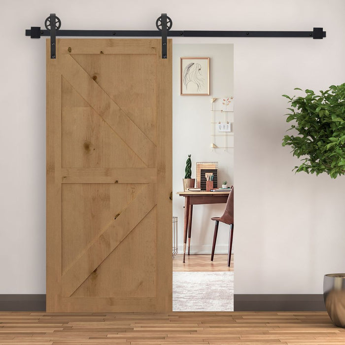 Transform your space with our high-quality 6.6 ft Sliding Barn Door Hardware Kit