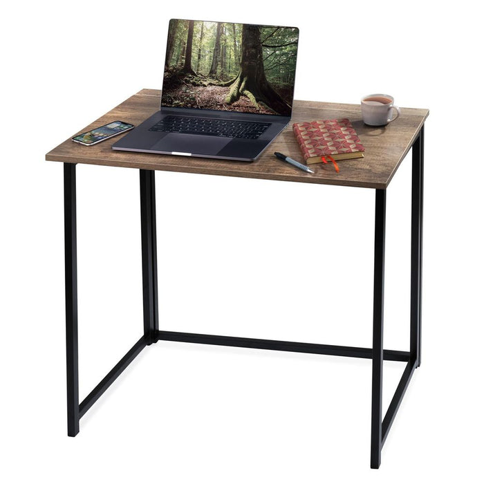 Folding Table: Compact, Stylish, Industrial | Multipurpose Desk with Space-Saving Storage