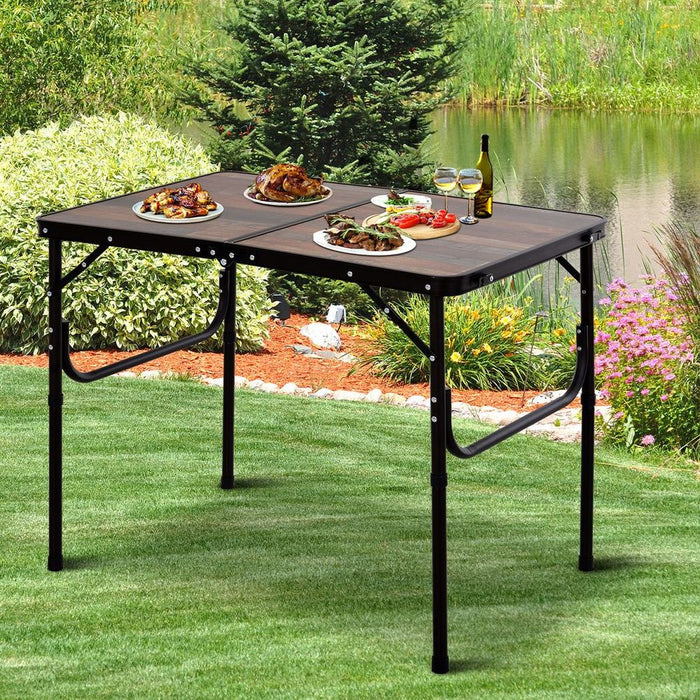 Outsunny Portable Folding Picnic Table Outdoor Lightweight BBQ Party Aluminum