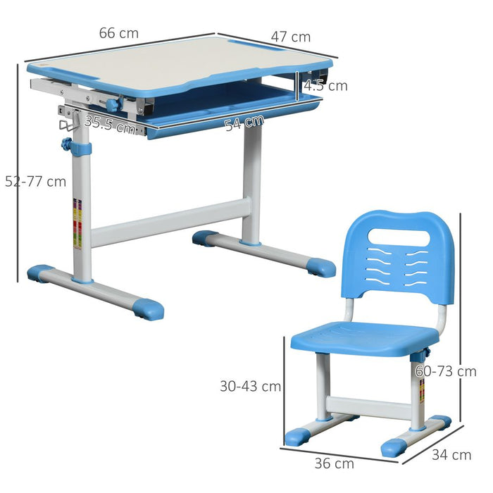 Adjustable Kids Desk & Chair Set with Drawer | Ergonomic & Sturdy | Ideal for Ages 6-12