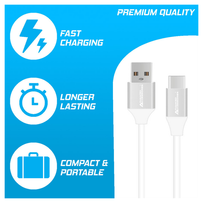 AA CHARGE-IT Premium USB-C Cable - Fast Charge - 1m - White
