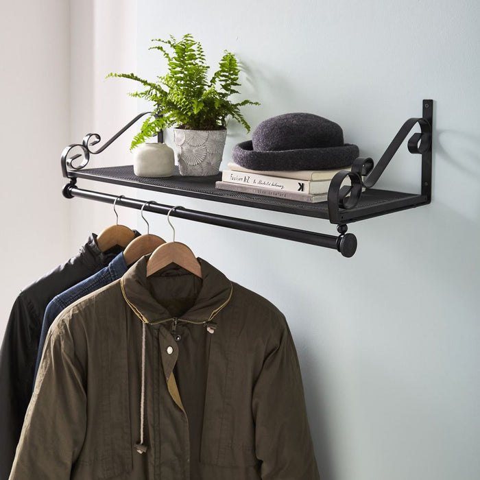 Premium Steel Wall Mount Clothes Rail & Shelf - Clear Clutter & Maximize Space!