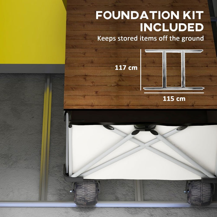 Outsunny Garden Shed Storage with Foundation Kit and Vents