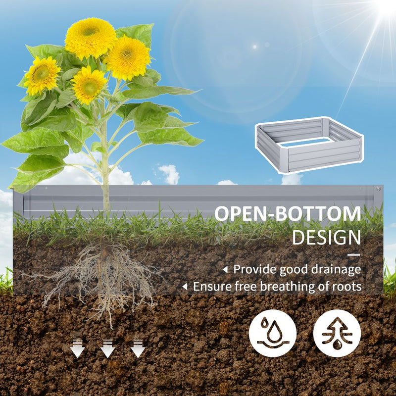 Premium Raised Garden Bed: Durable Steel Frame, 1m x 1m - Perfect for Organizing Plants & Vegetables