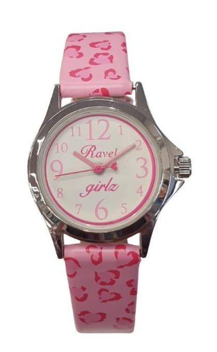 Eye-catching Ravel Girls White Dial Heart Print Watch R1514.12