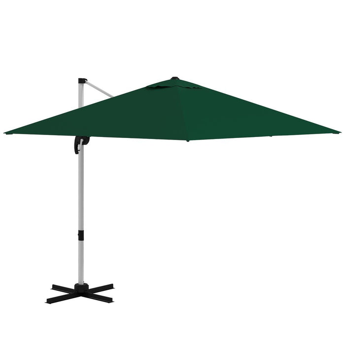 Premium Outsunny Green Cantilever Roma Parasol: 3x3(m) Umbrella - Cross Base - High Quality