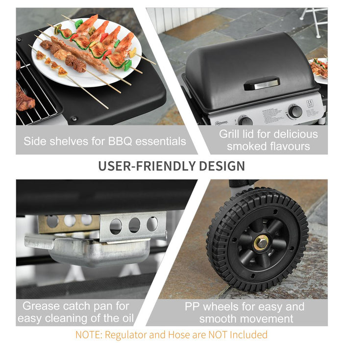 High-Performance Gas BBQ Grill - 2 Burner Propane Grill