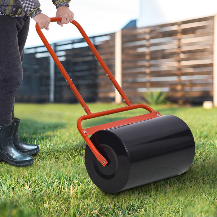 Combination Push/Tow Lawn Roller Filled with 38L Sand or Water | High-Quality Steel | Garden Outsunny