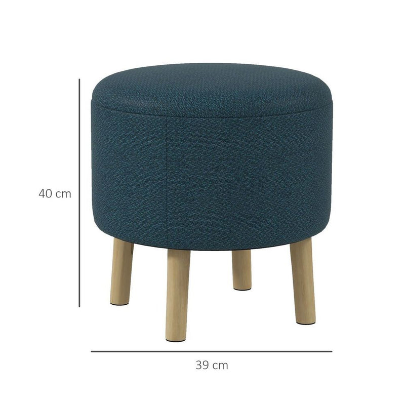 HOMCOM Storage Ottoman, Round Stool Chair with Cushioned Top, Hidden Space