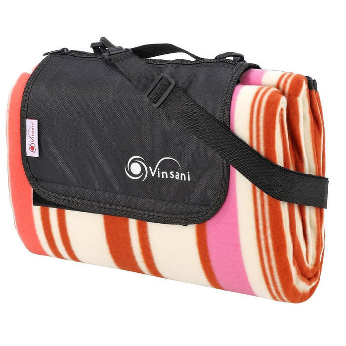 Vinsani 170 x 130cm Folding Picnic Blanket Waterproof & Sandproof Backing - Ideal for Camping & Outdoor Picnic -  Rug Mat with Carry Handle