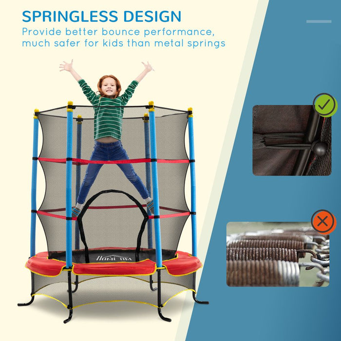 Kids Trampoline w/Enclosure Net & Safety Pad | 3-6 Yrs | Fun & Safe Indoor/Outdoor Jumping | EN71 Certified