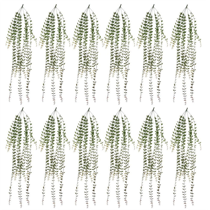 12 x 120cm Artificial Hanging String of Pearls - Pack of 12 Plants for Realistic Foliage Effect