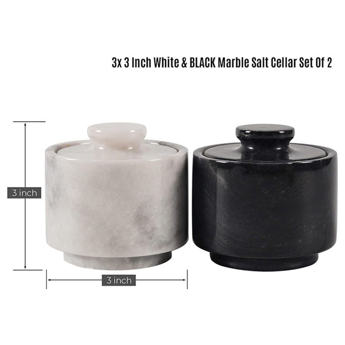 Premium Marble Salt Cellar Set - Kitchen Décor - High Quality - Set of 2