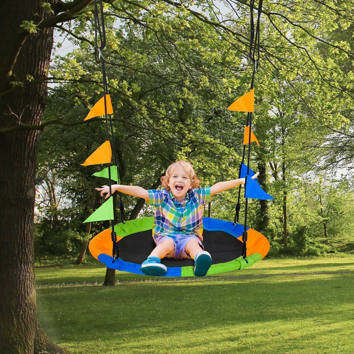 Durable Metal Tree Swing for Kids - Adjustable Rope - Multiple Colors - Great for Garden Fun