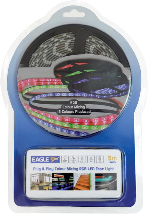 Premium Quality LED Tape Light Kit - 60 Lamps - RGB - Perfect for Decorative & Display Lighting - Easy Installation