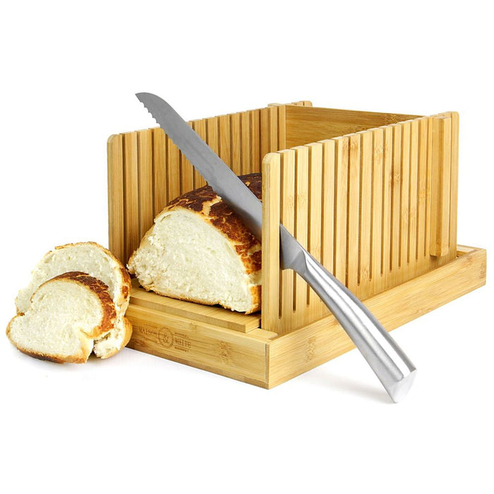 Bamboo Bread Slicer Guide With Crumb Catcher | M&W