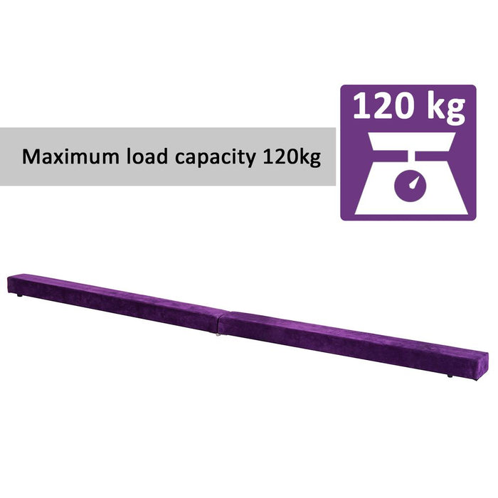 HOMCOM 2.4M Balance Beam Trainer - Foldable, Performance Gymnastics - Purple - Highest Quality