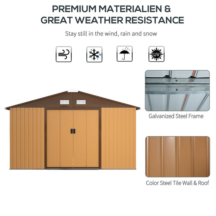 13ft x 11ft Metal StorageFoundation Vent Doors Yellow