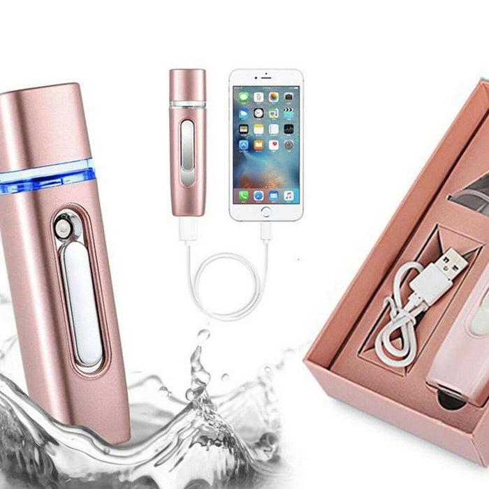 2-in-1 Portable Nano Mist Sprayer Handheld - Rose Gold