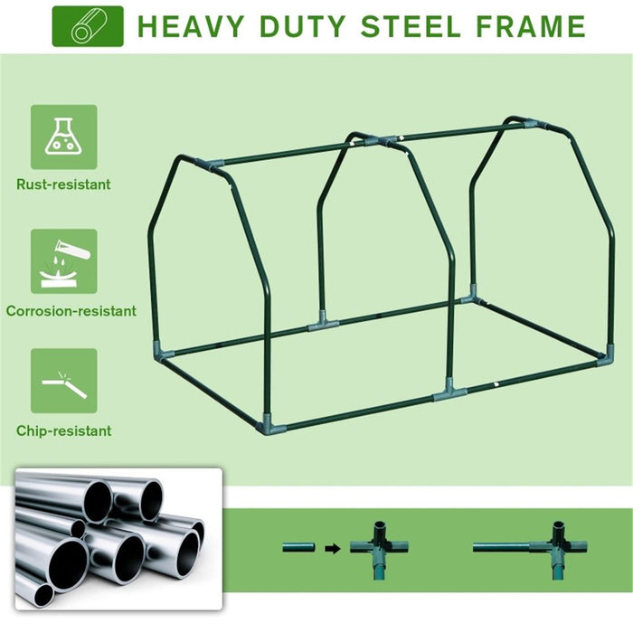 Outsunny Mini Greenhouse Grow House PVC Cover Steel Frame White 99L x 71W x 60H cm