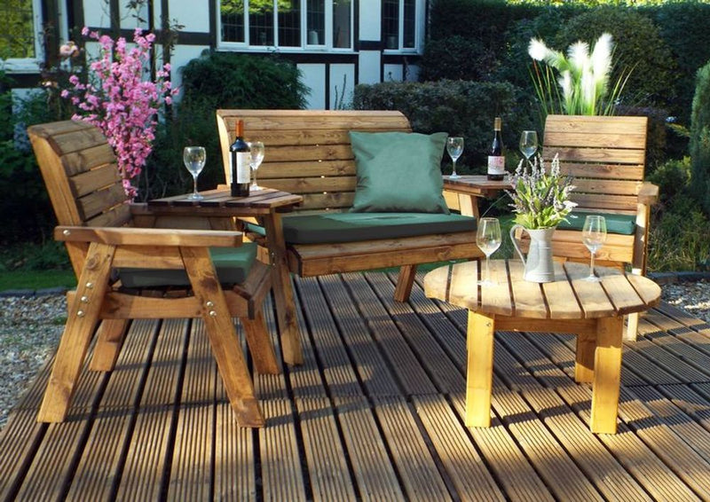 Classic English Design 4 Seater Set with Tray & Coffee Table - Charles Taylor
