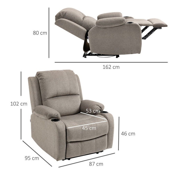 Premium HOMCOM Recliner Armchair - Comfy & Stylish, with Cup Holder