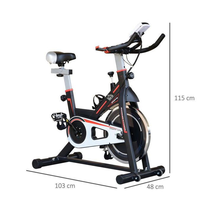 HOMCOM 8kg Flywheel Exercise Racing Bicycle - Adjustable Resistance LCD