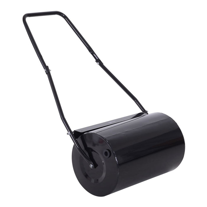 DURHAND 38L Heavy Duty Water or Sand Filled Garden Steel Lawn Roller Drum Φ50cm Black