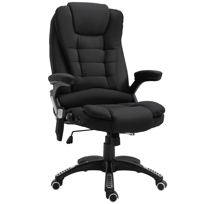 Executive Reclining Chair w/ Heating Massage Points Relaxing Headrest Black