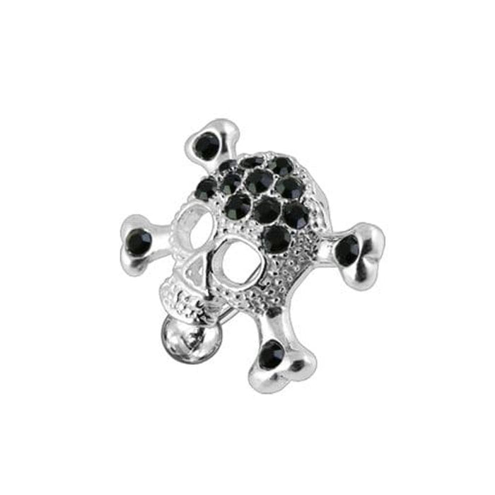 Crossbone Reverse Dangling Jewelled Belly Ring