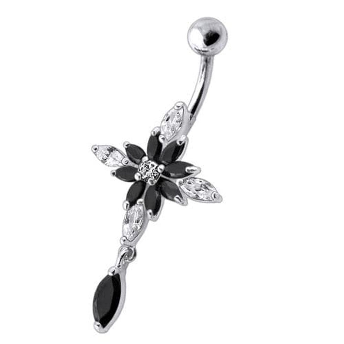 Fancy Dangling Jeweled Navel Ring