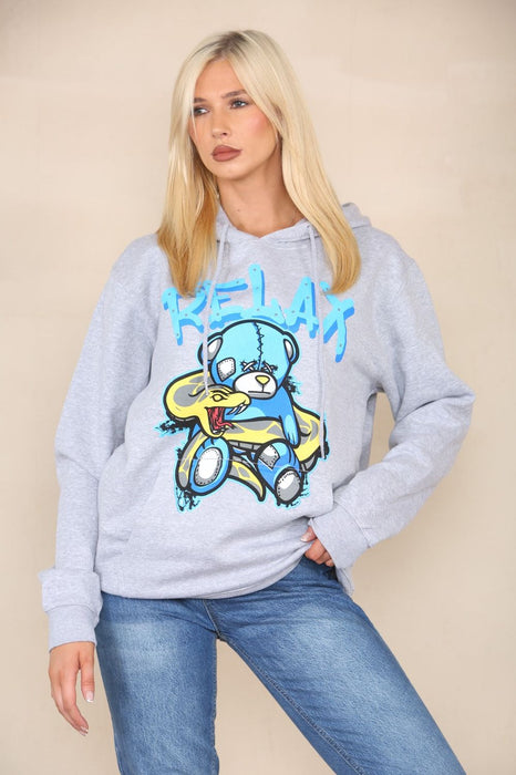 Ladies Oversized Hoodie With Relax Graphics