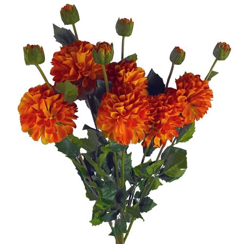75cm Artificial Dahlia PomPom Flowers Orange
