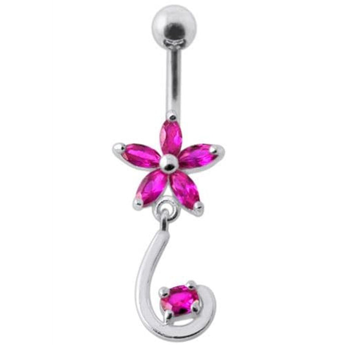 Fancy Jeweled Star Tail Dangling Belly Ring