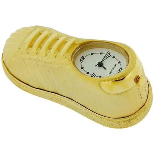 Miniature Clock Goldtone Plated Sneaker/Trainer Solid Brass IMP1060 - CLEARANCE NEEDS RE-BATTERY