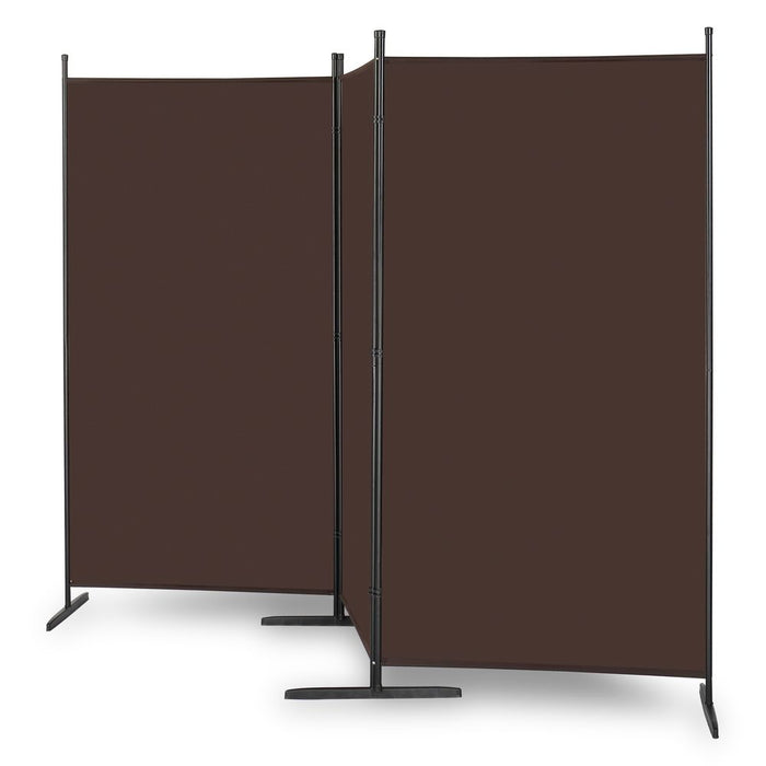 6FT Trifold 130g Polyester Fabric Plastic Foot Carbon Steel Frame Foldable Screen Brown