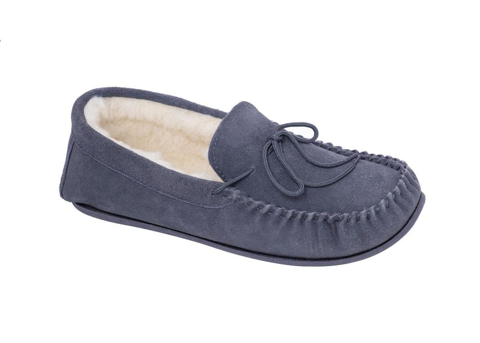 Premium Womens Sheepskin Suede Moccasin Slippers - Nordvek