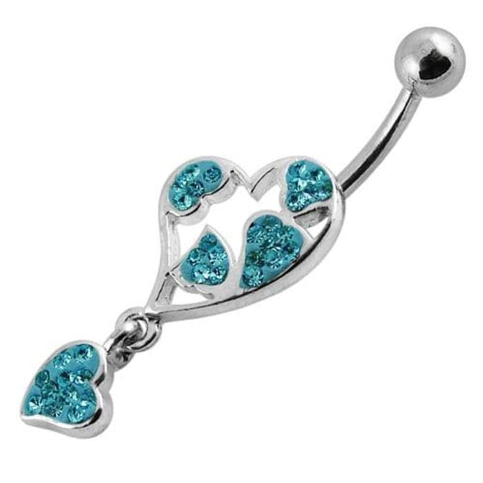 Heart Fancy Dangling Steel Banana Belly Ring