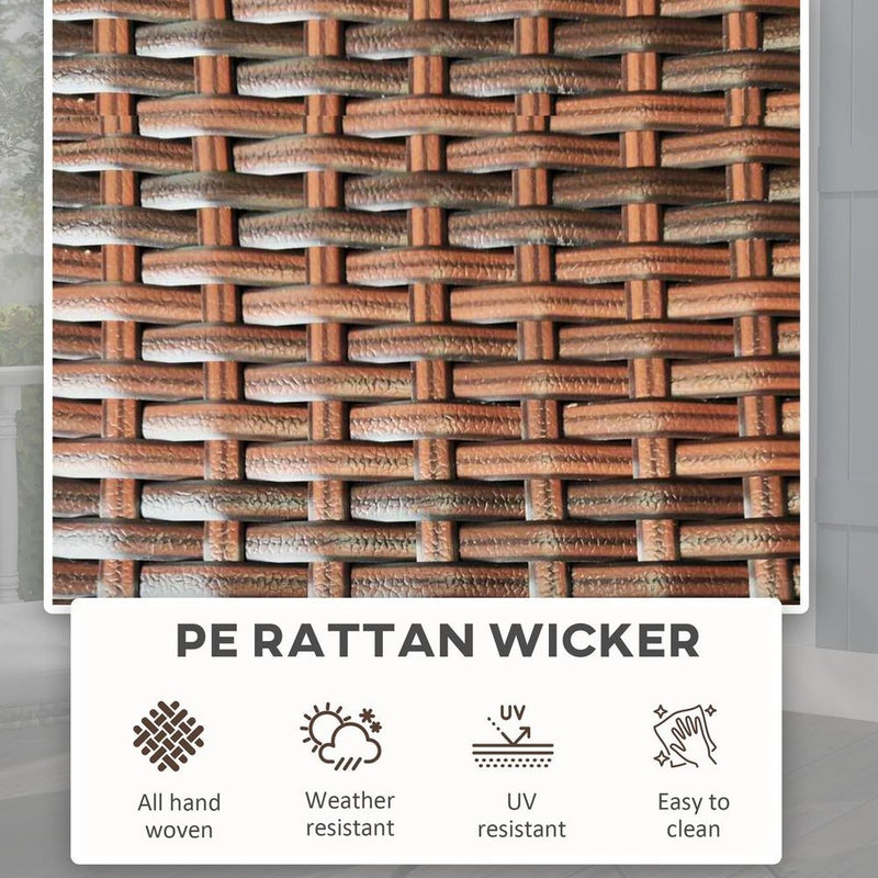 Strong and Stylish Outsunny Foldable Outdoor Coffee Table, Metal Frame Rattan Side Table - Best Quality