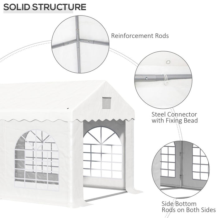 Premium 4x3m Gazebo Canopy - High-Quality PE Material, 4 Walls, White - Perfect for Parties and Events