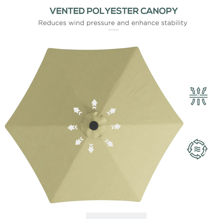 Outsunny 3m Cantilever Umbrella w/ Solar LED & Cover - Beige. Enhance your outdoor space with this high-quality garden parasol.