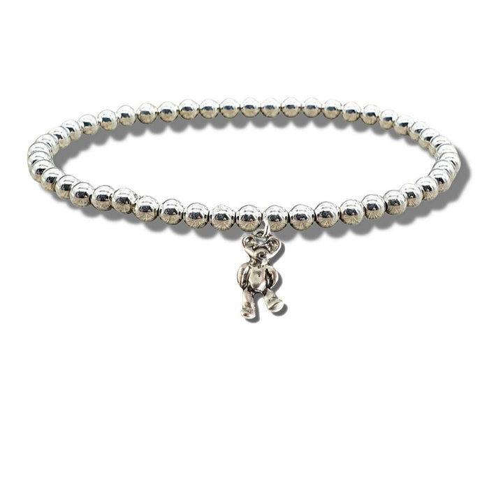 Premium Silver Girls Teddy Beaded Bracelet - Best Quality Gift