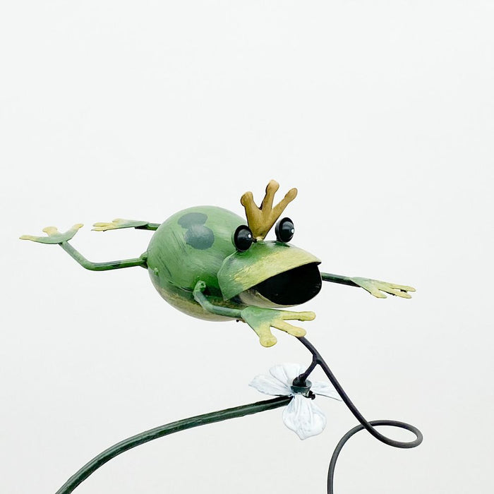 Premium Quality Metal Garden Stake - Vibrant Moving Frog Design