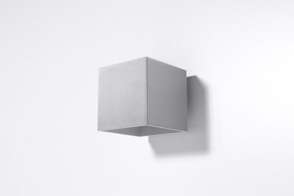 Quad Grey Wall Lamp: Modern Loft Design, Up/Down Square Shape, G9 Socket