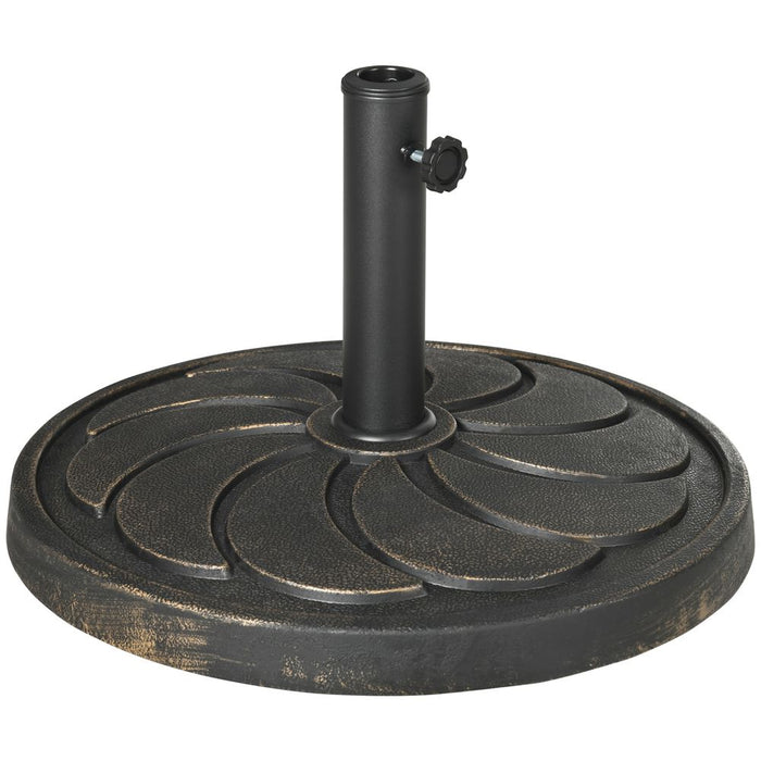 Outsunny 18kg Round Resin Garden Parasol Base - 38mm-48mm Poles - Secure & Stylish Umbrella Stand