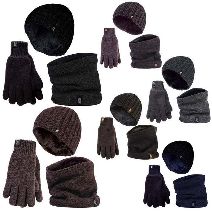 Heat Holders - Mens Hat, Neck Warmers & Gloves Set