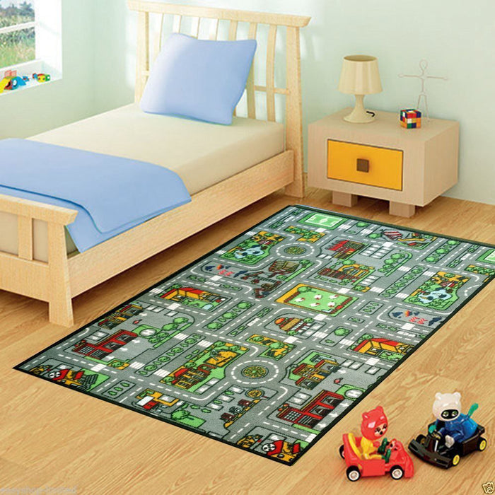 Premium Quality KIDS VILLAGE ROAD Rug - 100x165cm